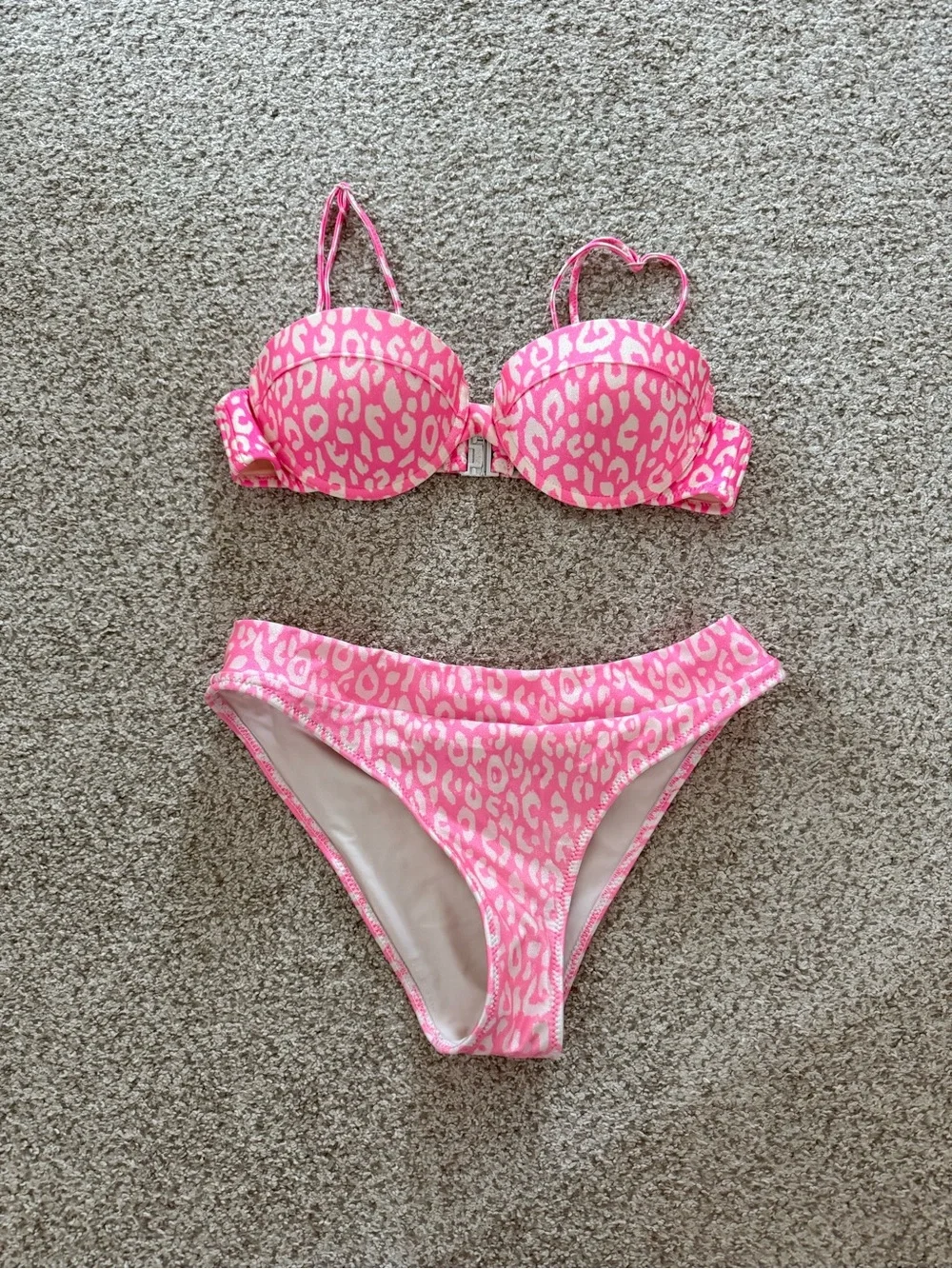 triangl swimwear Pink Leopard Print Bikini Set